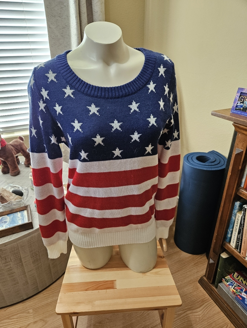 Tipsy Elves Women's Stars & Stripes Knit Sweater - Red, White & Blue